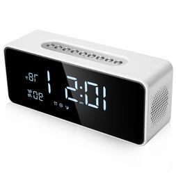 FM Radio Alarm Clock with 8" Dimmable Large LED, USB Charger