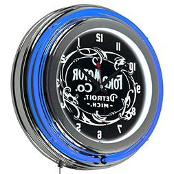 Trademark Gameroom Ford Chrome Double Rung Neon Clock - Vint