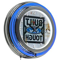 Trademark Gameroom Ford Chrome Double Rung Neon Clock - Buil