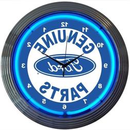 Ford Genuine Parts Licensed Neon Clock 15"x15"