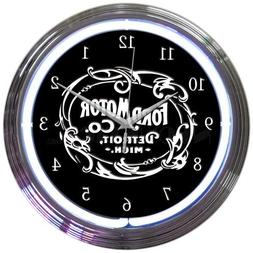 Neonetics Ford Motor Company 1903 Heritage Emblem NEON Clock