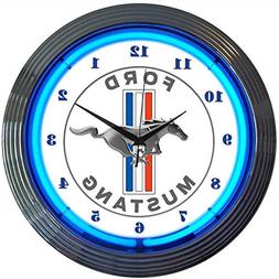 Neonetics Ford Mustang Blue Neon Wall Clock 15"