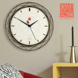 Bulova Frank Lloyd Wright Luxfer Prism Wall Clock, 14", Bron