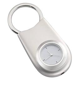 Free Engraved Personalized Silver Clock Keychain for Her Gif