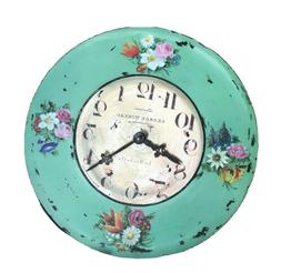 French Floral Art Deco Wall Clock Roger Lascelles England