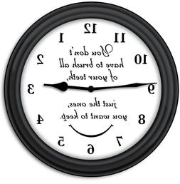 FUNNY Bathroom Wall Clock - Brush All Your Teeth Restroom De