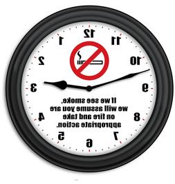 FUNNY No Smoking Sign WALL CLOCK Warning - Office Business L