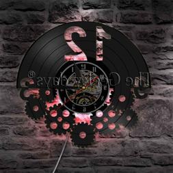 Gears and Cogs Vinyl Record Wall Clock Steampunk Wall Clock 