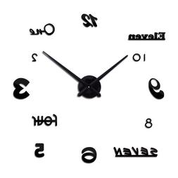 Diy Stickers Acrylic Mirror Quartz Living Room Watch Decor