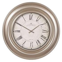 30" Glenmont Wide Silver Framed Roman Numeral Wall Clock