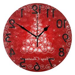 Naanle Beautiful Glittering Christmas Tree Printed Silent Ro