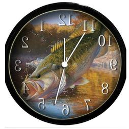 Glow In Dark Wall Clock - Bass Fish 