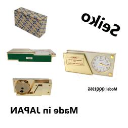 Seiko Gold Quartz Desk Clock QQQ196G Business Card Holder wi