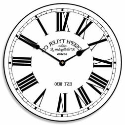 Hamilton White Silent   Wall Clock Non ticking Battery Opera