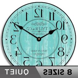 Harbor Turquoise Wall Clock Whisper Quiet , Non ticking Perf