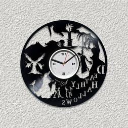 Harry Potter Deathly Hallows Vinyl Wall Art Clock Gift For H