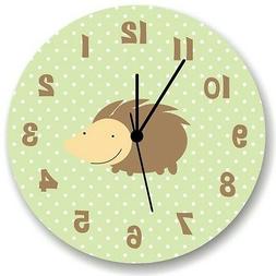 Hedgehog Wall Clock for Girls Bedroom , Nursery Wall Decor