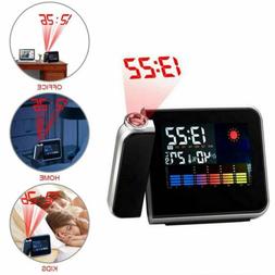 High-Tech LED Alarm Clock Weather Thermometer Projection Dig