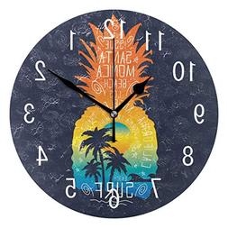 ALAZA Home Decor Surf Pineapple Palm Tree Summer Vintage Rou