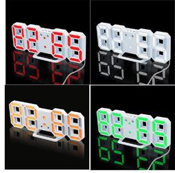 Home Decoration 3D LED Wall Clock Modern Digital Alarm For K