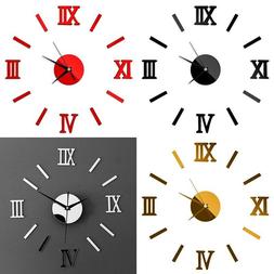 Home Decoration 3D Modern DIY Wall Clock Roman 3D Sticker Mi