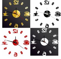 Home Decoration Wall Clock DIY Acrylic Digital Number Coffee