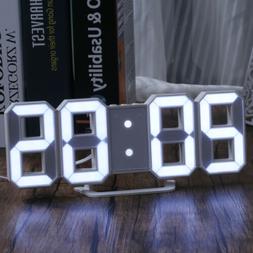 LED Digital Large 3D Display Alarm Clock USB Power Desk Tabl