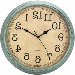 HYLANDA 12 Inch Vintage/Retro Wall Clock, Silent Non-Ticking