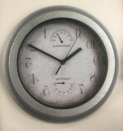 Indoor Outdoor Wall Clock with Temperature And Humidity Seal