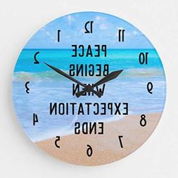 Moonluna Inspirational Quote with Tropical Beach Scene Wood 