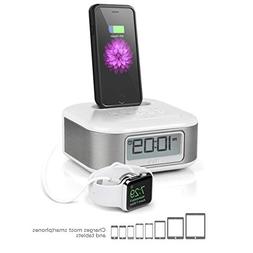 iHome iPL23 Stereo FM Clock Radio with Lightning Dock Charge