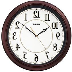 Casio Iq-60-5 Brwon and White Round Analog Wall Clock
