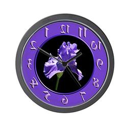 CafePress - Purple Iris - Unique Decorative 10" Wall Clock