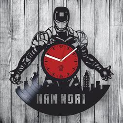 Iron Man Comics Vinyl Wall Clock Best For Kid Room Gift Art 