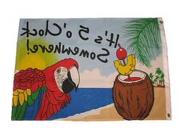 It's 5 o' Clock Somewhere Flag Party Banner Bar Sign Happy H