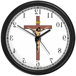 Jesus Christ on Cross or Crucifix Christian Theme Wall Clock