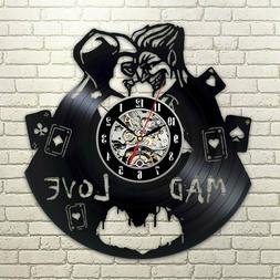 Joker And Harley Quinn Vinyl Wall Clock Record Love Suicide 
