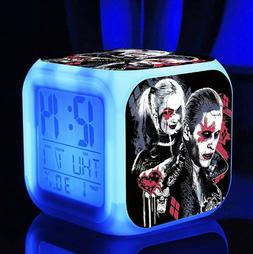 JOKER HARLEY QUINN 7 Changing Colors LED Digital Alarm Clock