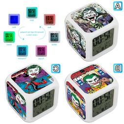 Joker Harley Quinn LED Digital Alarm Clock Color Changing Ho