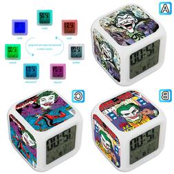 Joker Harley Quinn Superhero Comics Alarm Digital Clock LED 
