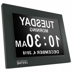 Jumbo Digital Clock 8" Large Display Easy Read Day Date Time