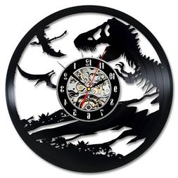 Jurassic World Retro Art Vinyl Record Wall Clock Dinosaur Mo