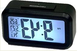 Ken Tech 1.5" LCD Number Alarm Clock w/ Light Sensor Black T