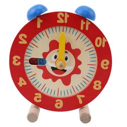 Clock Educational Colorful Wooden Clock for Baby Girls Toddl