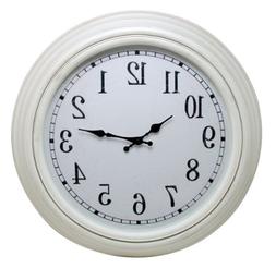 Kiera Grace Emerson 20" Round Wall Clock with Distressed Whi