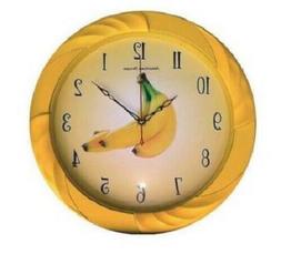 American Dream Kitchen Fruit Wall Clock, Yellow Banana