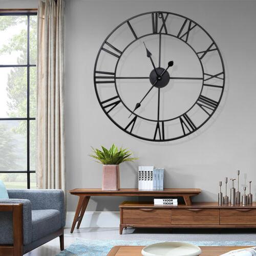16" Large Outdoor Garden Vintage Wall Clock Big Roman Numera