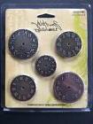 Tim Holtz Idea-ology "Time Pieces" 5 Metal Clock Faces *New*