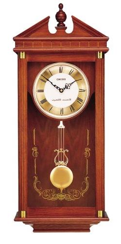 Seiko Wall Pendulum Clock Dark Brown Solid Oak Case