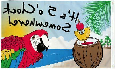 It's 5 o' Clock Somewhere Flag Party Banner Bar Sign Happy H